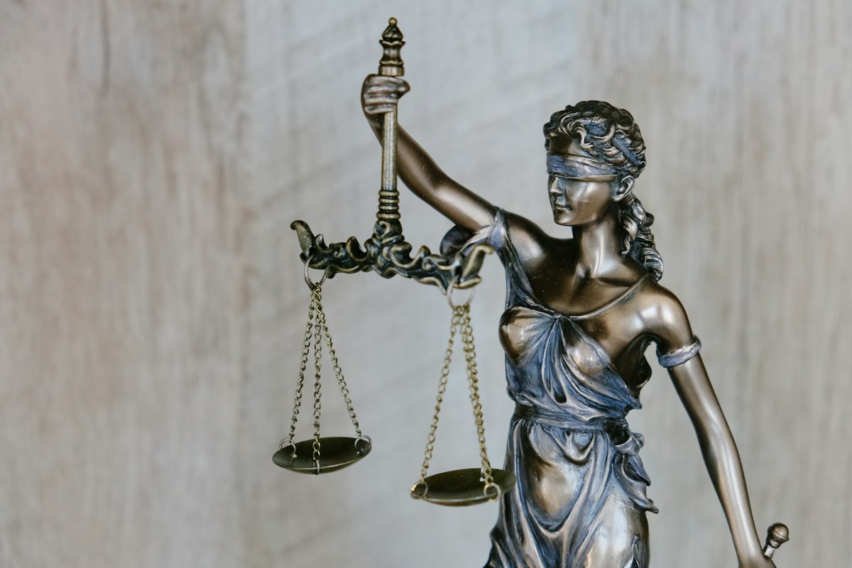 Justice and integrity - gavel and law books